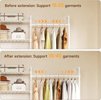 L2 Wall Mounted Closet System, Industrial Pipe Clothing Rack Clothes Racks - Image 7