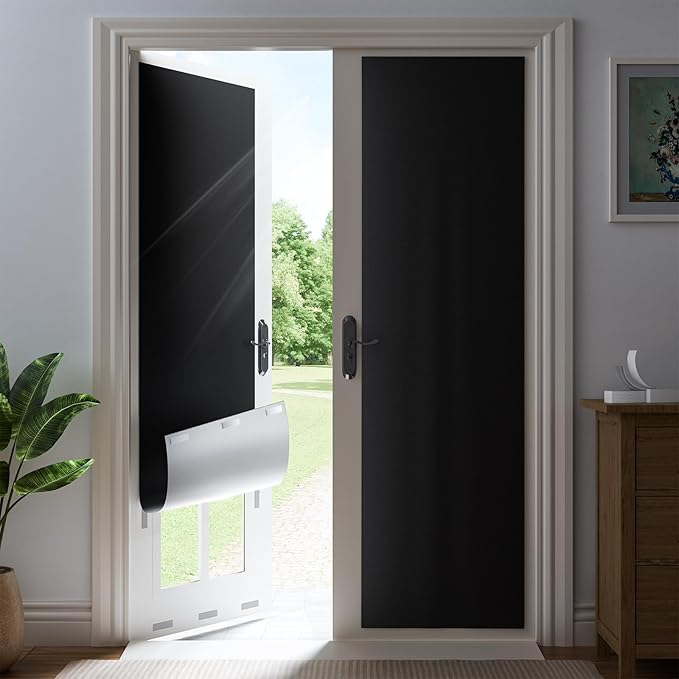 68" W x 84" L 100% Blackout Curtains, Total Darkness No-Drill Black Out Window by ZELMINE