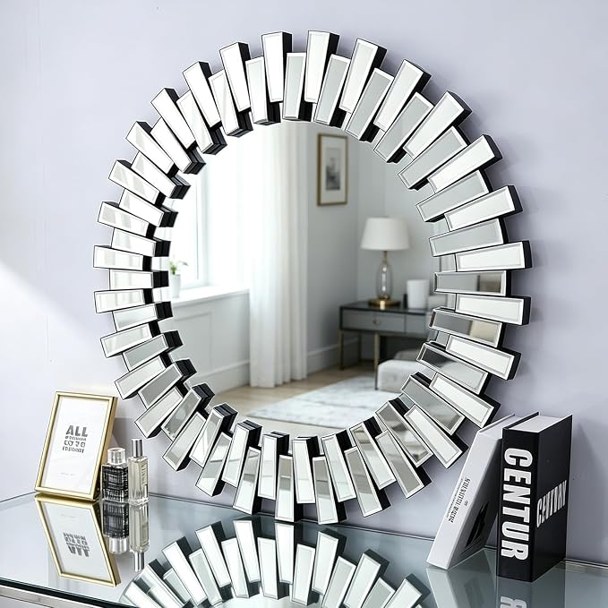 Chende Round Mirrors for Wall Decor, Modern Decorative Mirror for Entryway - Image 2