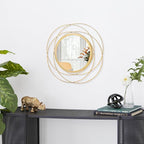 Mirrors for Wall Gold Circular Art Classic Metal Iron Frame Wall Mirror Decor - Image 2