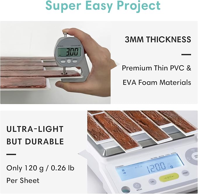 Commomy 3D Brick Wall Panels Peel and Stick - Image 5