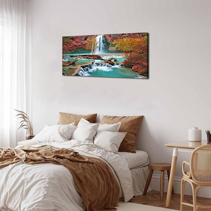 Tropical Forest Wall Art for Living Room Nature Waterfall Landscape Pictures - Image 6