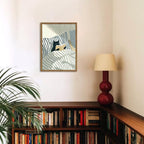 Funny Black Cat Wall Art Painting, Whimsical Cat in Stripe Bed Reading Wall - Image 5