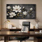 Large Framed Black and White Botanical Wall Art - Image 4