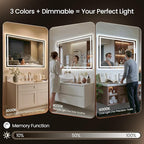 16X24 LED Bathroom Mirror with Lights, Backlit + Front Lit, Lighted Bathroom - Image 3