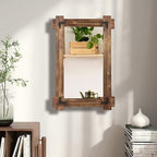 MeMoreCool 36x24 Farmhouse Rustic Wood Framed Bathroom Mirror, 24x36 Inch Wall - Image 2