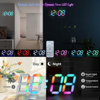 KOSUMOSU LED Wall Clock 15" RGB Digital LED Clock - Image 2