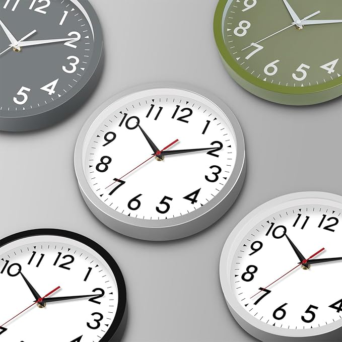 DAXSMY Wall Clock Small Analog 8 Inch Silent Non Ticking Battery Operated - Image 3