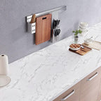 practicalWs Marble Paper Granite Gray/White Roll Kitchen Countertop Cabinet - Image 4