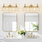 3-Light Bathroom Light Fixtures, Vintage Wall Vanity Lighting Fixtures Over - Image 7