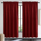 NICETOWN Christmas Red Velvet Textured Curtains/Draperies, Home Decoration by NICETOWN