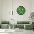 XNM Bedroom Clock Battery Operated Glass Minimalist Green Wall Clock 12 Inch - Image 2