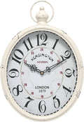 Menterry Oval Retro Wall Clock, Rustic Vintage Style, Battery Operated Silent by Menterry