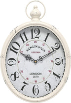 Menterry Oval Retro Wall Clock, Rustic Vintage Style, Battery Operated Silent by Menterry
