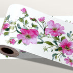 Pink Floral Wallpaper Border 196x4 Inch Peel and Stick Wall Border Self by IOHEFY