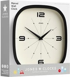 JONES CLOCKS® Pulsar wall Clock | Square Rounded Retro Clock | 10 inch | Orange - Image 8