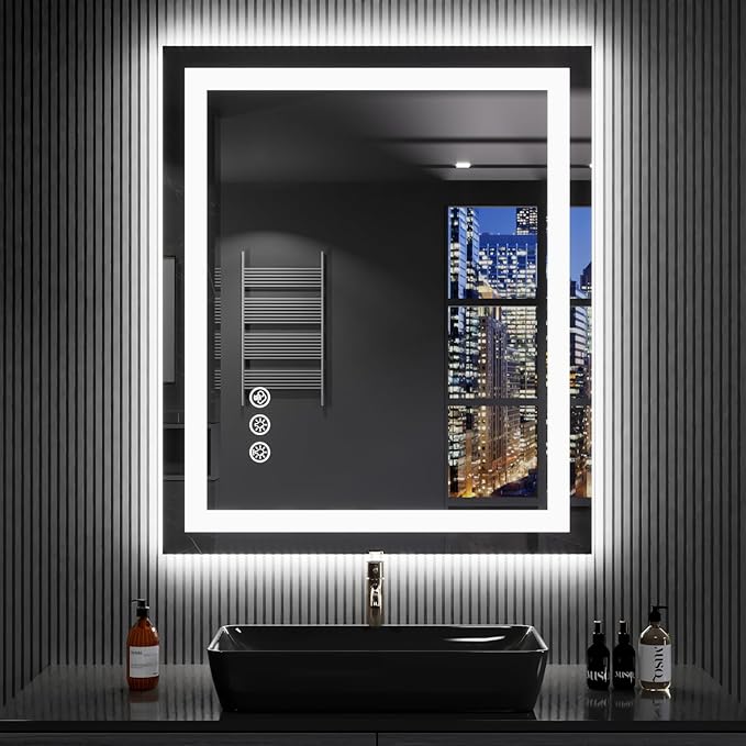 LOAAO 30"X36" LED Bathroom Mirror by LOAAO