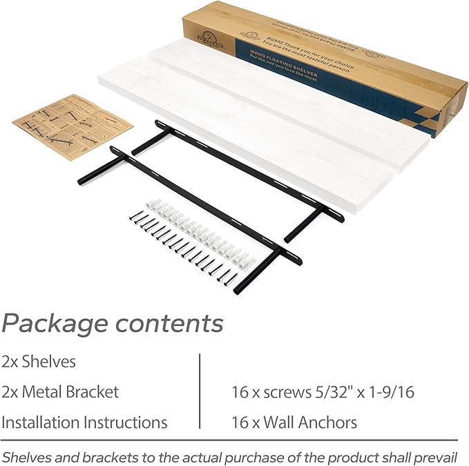 BGMG Wood Floating Shelves 36 inch Long, Wide Rustic Wooden Wall Shelves - Image 7