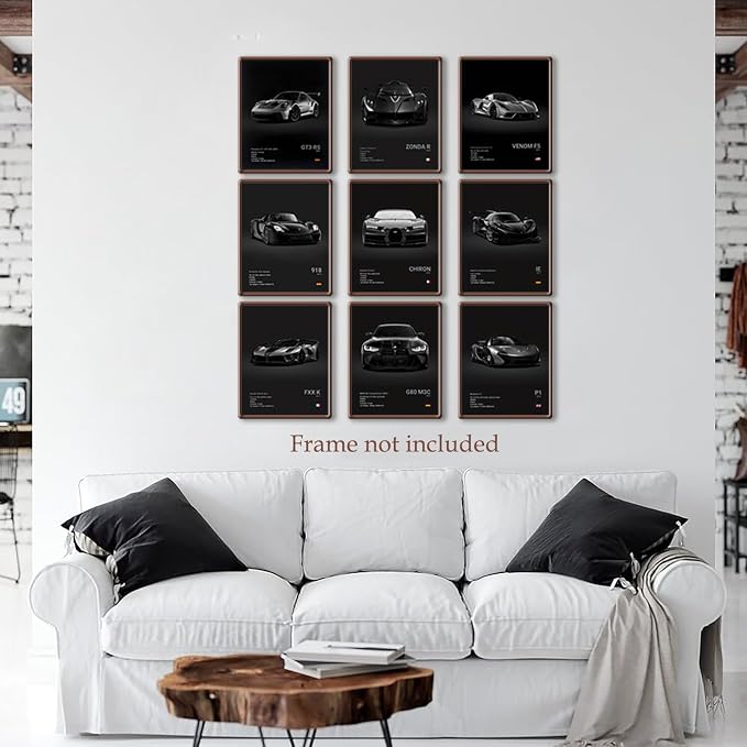 CSLGQGV Car Poster Vintage Racing Car Wall Art Supercar Canvas Prints Painting - Image 3
