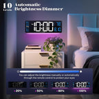 Digital Wall Clocks for Classroom, Temperature, Night Light for Living Room - Image 3