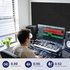 Vieshful 20 Pack Acoustic Panels, Peel & Stick Sound Absorbing Wall Panels - Image 2
