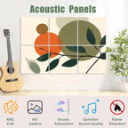 6 Pack Art Acoustic Panels Sound Absorbing Boho Botanical Leaf Orange Green - Image 3