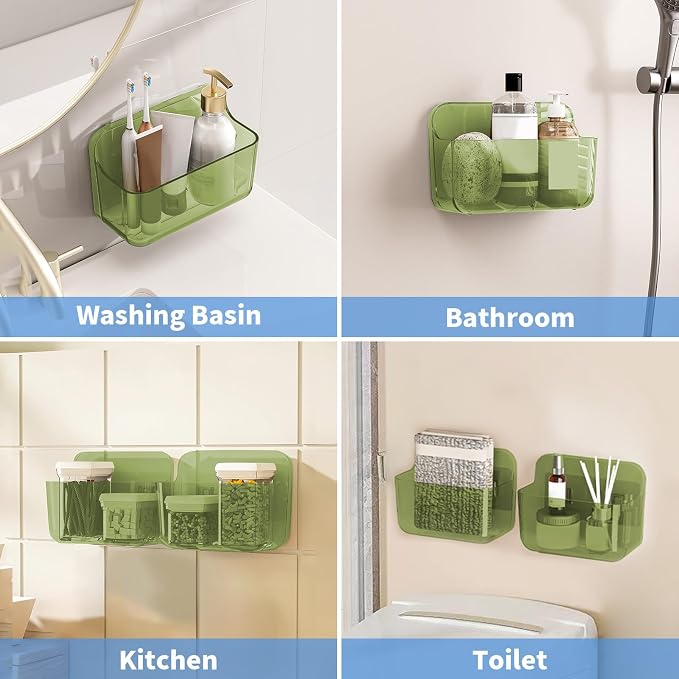 Diesisa 2pc Acrylic Wall Mount Organizer, Adhesive Cabinet Door Organizer - Image 6