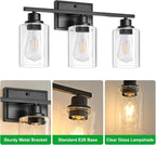 Unicozin 3 Light Bathroom Light Fixtures, Modern Vanity Lights Over Mirror - Image 6