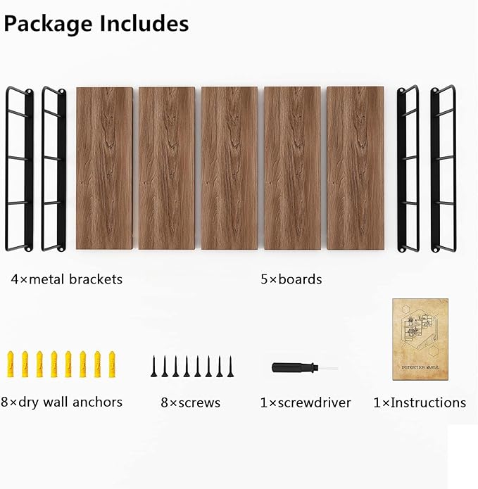 MXCSE Wall Shelves, Wall Mounted Bookshelves, DIY Floating Shelves - Image 9