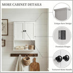 Bathroom Wall Cabinet, Over Toilet Storage Hanging Cabinet Adjustable Shelves - Image 3