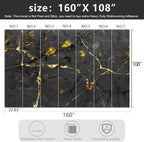 -Black and Gold Marbled Fabric Wallpaper Dark Abstraction Art Living Room - Image 4