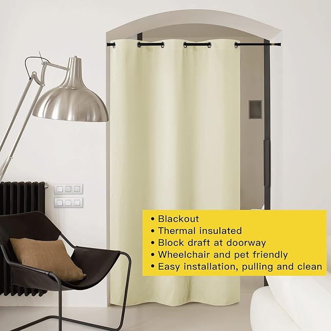 NICETOWN Door Divider Curtain for Doorway, Bedroom Closet Door Cover, Privacy - Image 8