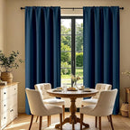CUCRAF Navy Blue Blackout Curtains 108 inch Length 2 Panels Set, Rod Pocket - Image 7