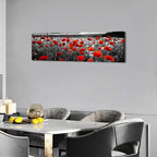 Nature Poppy Wall Art Red and Black Wall Decor Wildflower Field Landscape - Image 3
