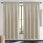 NICETOWN Camel Velvet Curtains 72 Inch Long 52 Wide, Room Darkening Sound by NICETOWN