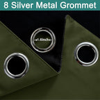 Yakamok Green 100% Blackout Curtains, Total Blackout Lined Curtain Panels - Image 5