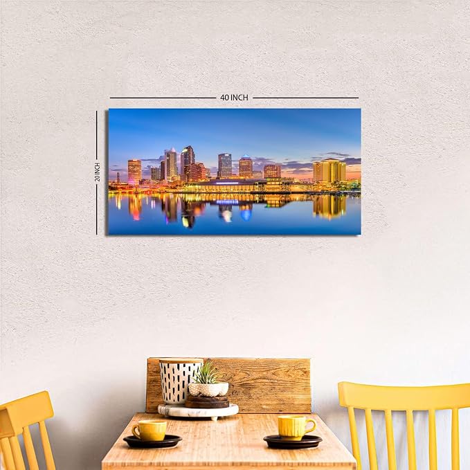 AIYISU Florida Skyline Wall Art USA City Poster Tampa Cityscape Picture Modern - Image 6
