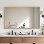 Oak Wood Effect Framed Wall Mirror, 30x48 Rectangle Mirror, Anti-desilvering by Ultrue