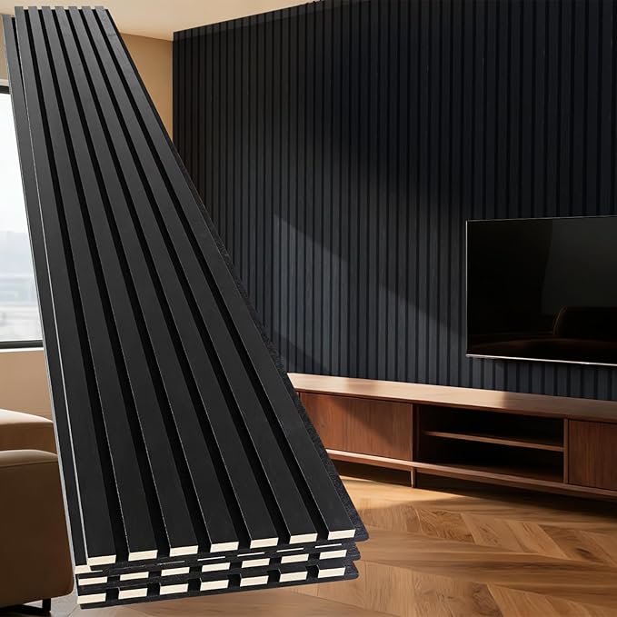 Yuzzy 4 Pack Wood Panels for Wall, 94.5" x 11" Acoustic Wood Slat Wall Panel by Yuzzy