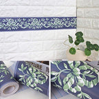 UPREDO Royal Blue Floral Wall Border Peel and Stick Ceiling Border Wallpaper - Image 4