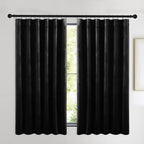 NICETOWN Black Out Velvet Curtains 63 inches Long, Solid Heavy Matt - Image 2