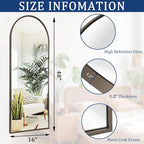 Large Arched Full Length Mirror, Arch Bathroom Wall Mirrors Metal Aluminum - Image 7