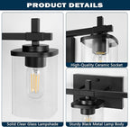 3-Lights Bathroom Vanity Light Fixtures, Modern Black Vanity Lights Over Mirror - Image 5