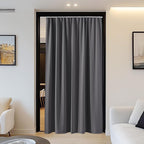 NICETOWN Door Curtain with Adjustable Ceiling Track, W34 x L 80" Thermal - Image 9