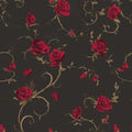 FLFK Peel and Stick Gothic Wallpaper Red Rose Floral Wallpaper 16in x 128in by FLFK