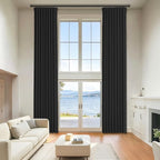 Long Black Out Curtains for Bedroom Windows 108 Inch Length 2 Panels by Grichril