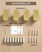 4-Pack Brushed Gold Towel Hook for Bathroom, Robe Coat Hook, Heavy Duty Wall - Image 4
