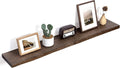 Floating Shelves for Wall Decor, Rustic Solid Elm Wood Live Edge Floating by FLYJOE
