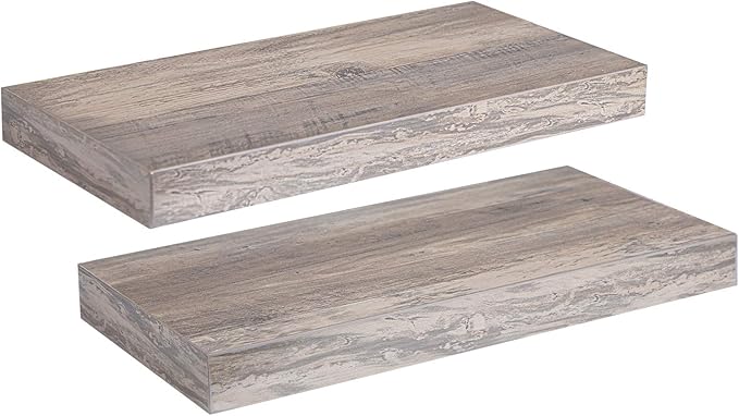 HOOBRO Floating Shelves for Wall, Wall Mounted Shelf Set of 2, 15.7" Hanging by HOOBRO