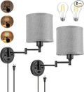 GOODATE Dimmable Plug in Wall Sconces, Swing Arm Wall Lamp, Wall Sconces Set of by GOODATE